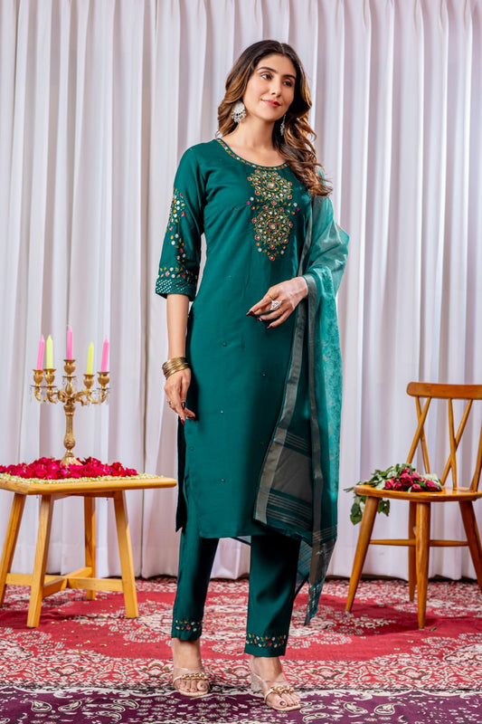 Wedding wear rama viscose silk salwar kameez