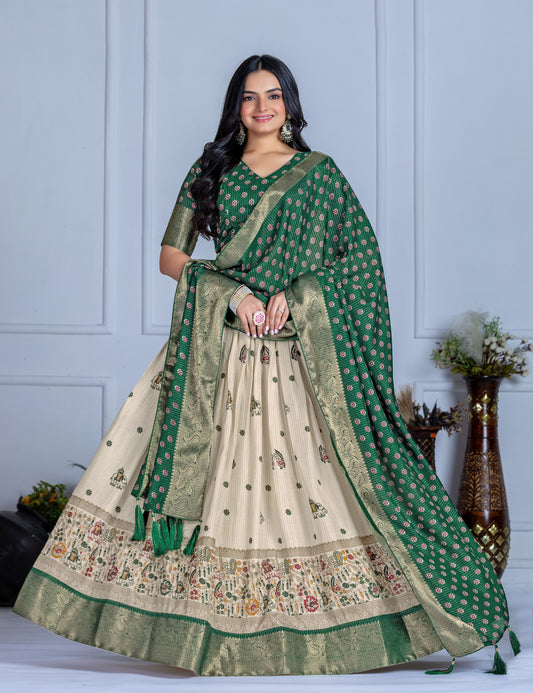 Wedding wear green chaniya choli online