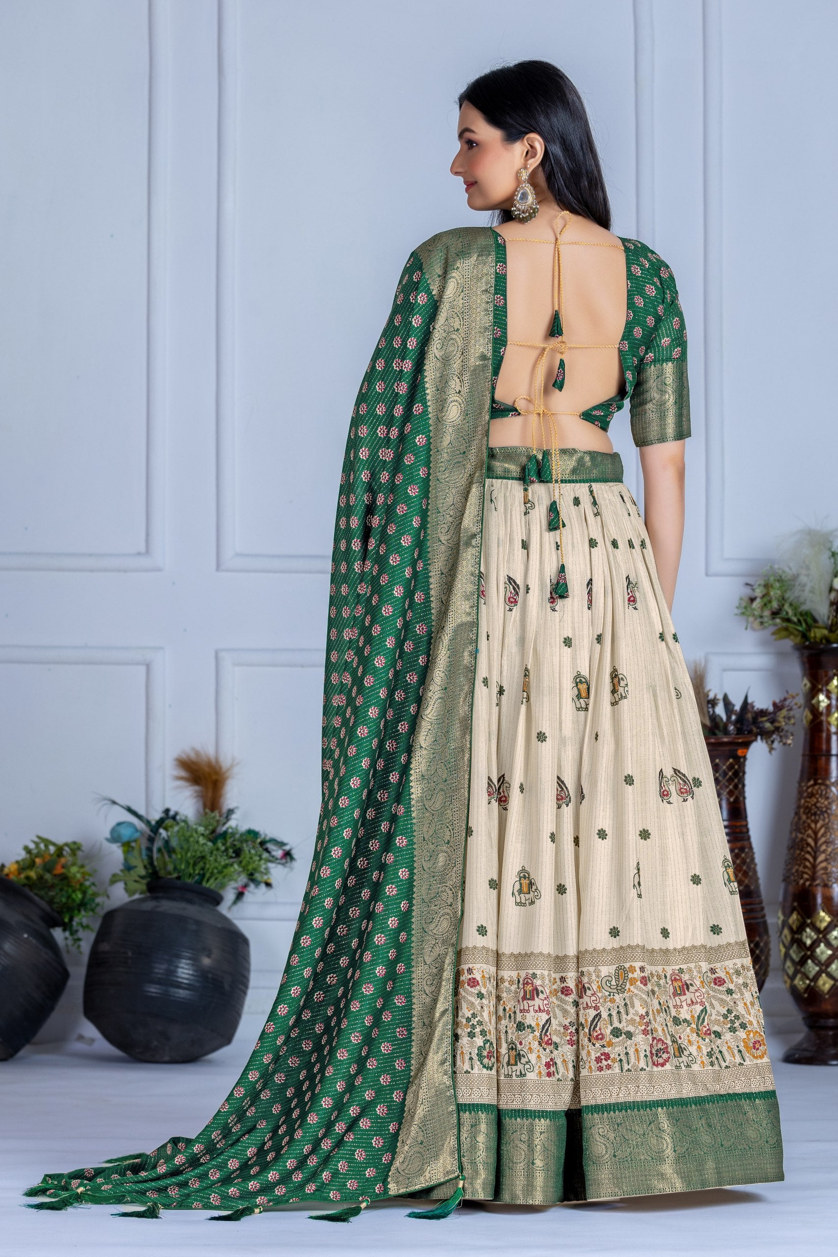 Green color lehenga choli for wedding UK
