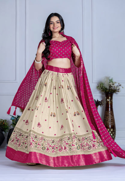 Designer pink color ghagra choli for party