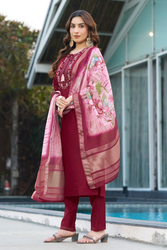 Maroon color kurtis