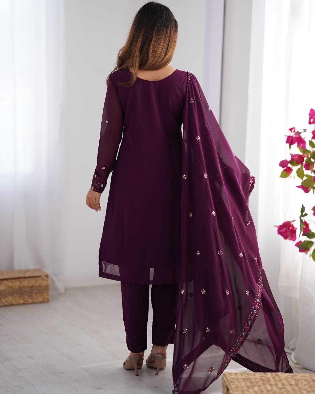 Wine colour Suit for Women
