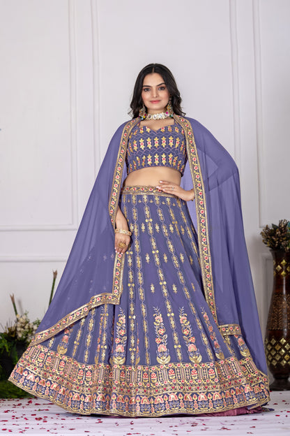 Elegance lavender color chaniya choli with online
