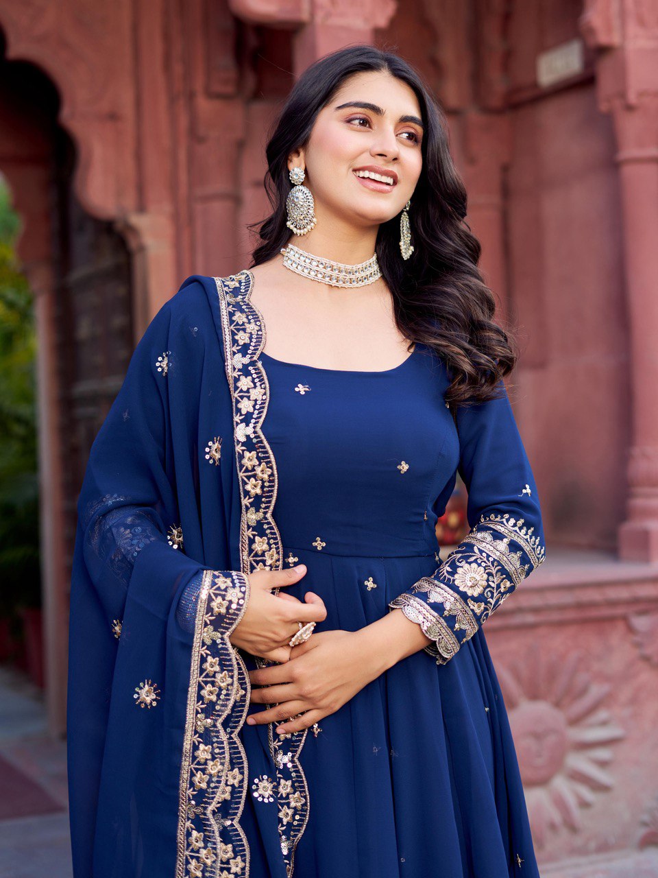 Blue gown Party Wear
