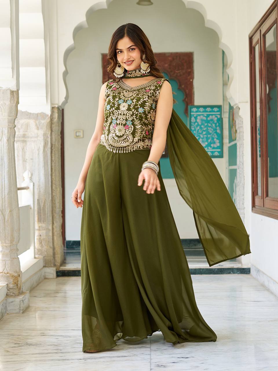 Wedding wear plazzo suit