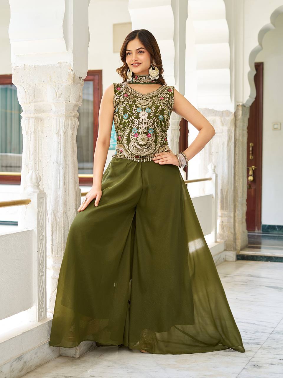 Designer mehendi georgette suit
