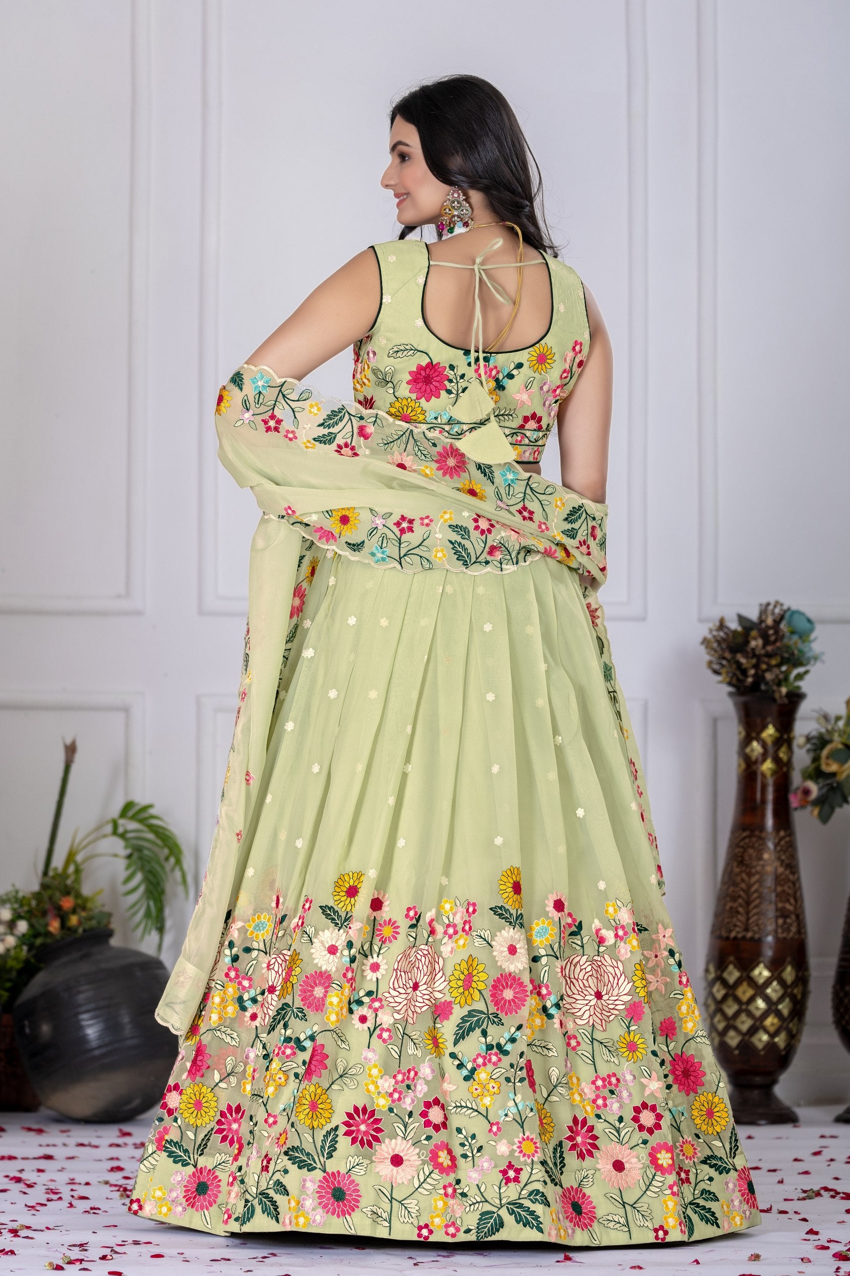 green lehenga choli in uk ragthm