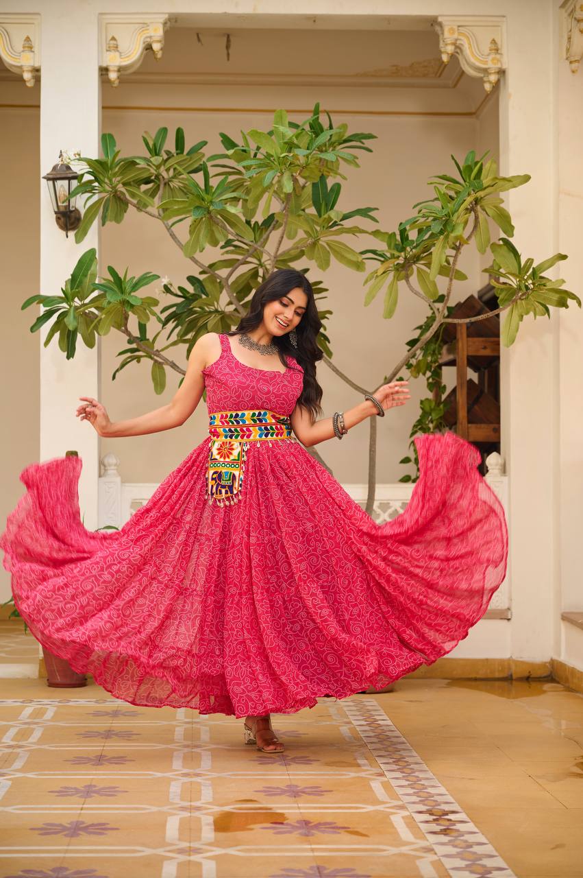 Pink Georgette Gown
