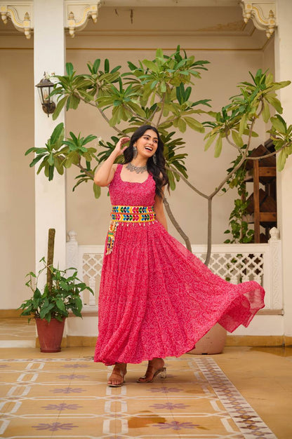 Garba wear pink gown