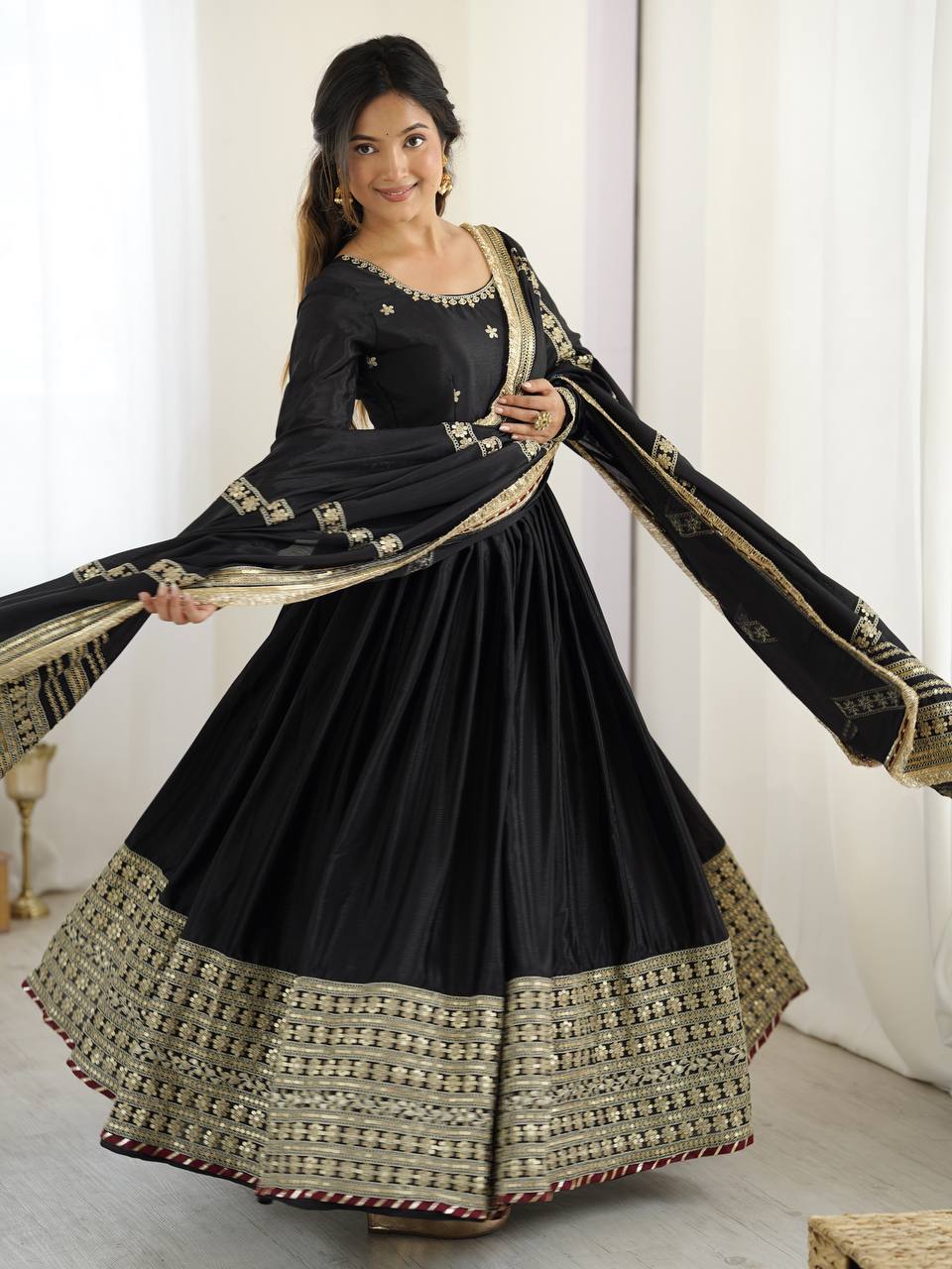 Wedding wear silk gown 