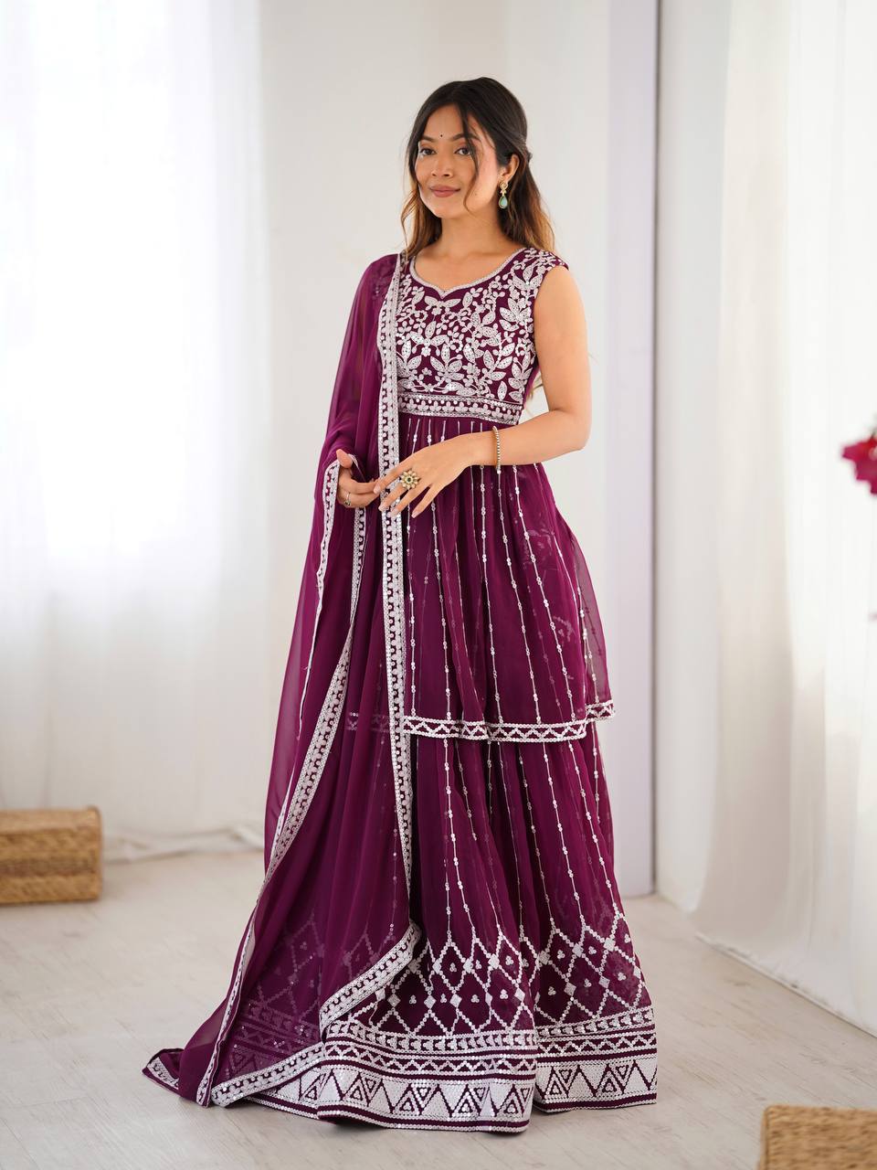 Wine color lehenga choli for wedding
