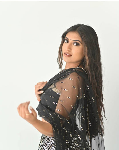 Black color designer lehenga choli