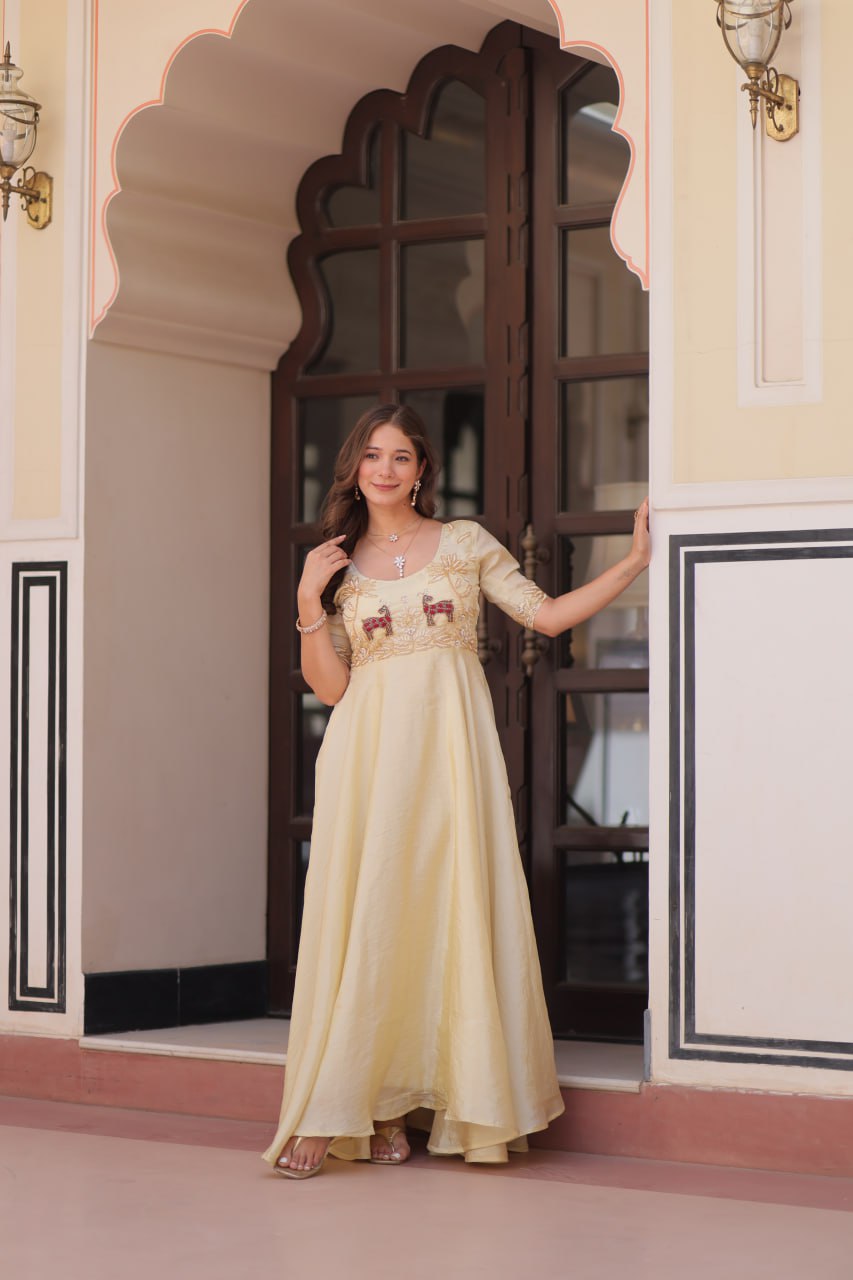 White Anarkali Suit Design
