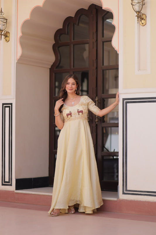 White Anarkali Suit Design
