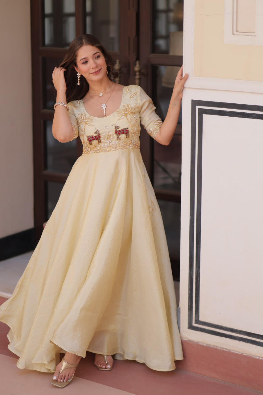 Off white designer gown