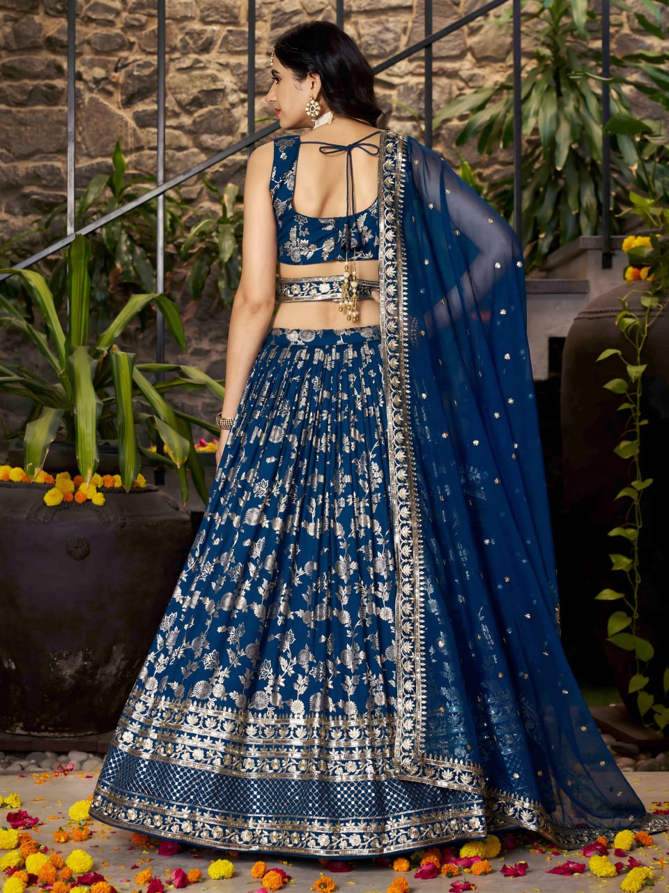 Party wear blue color designer chaniya choli