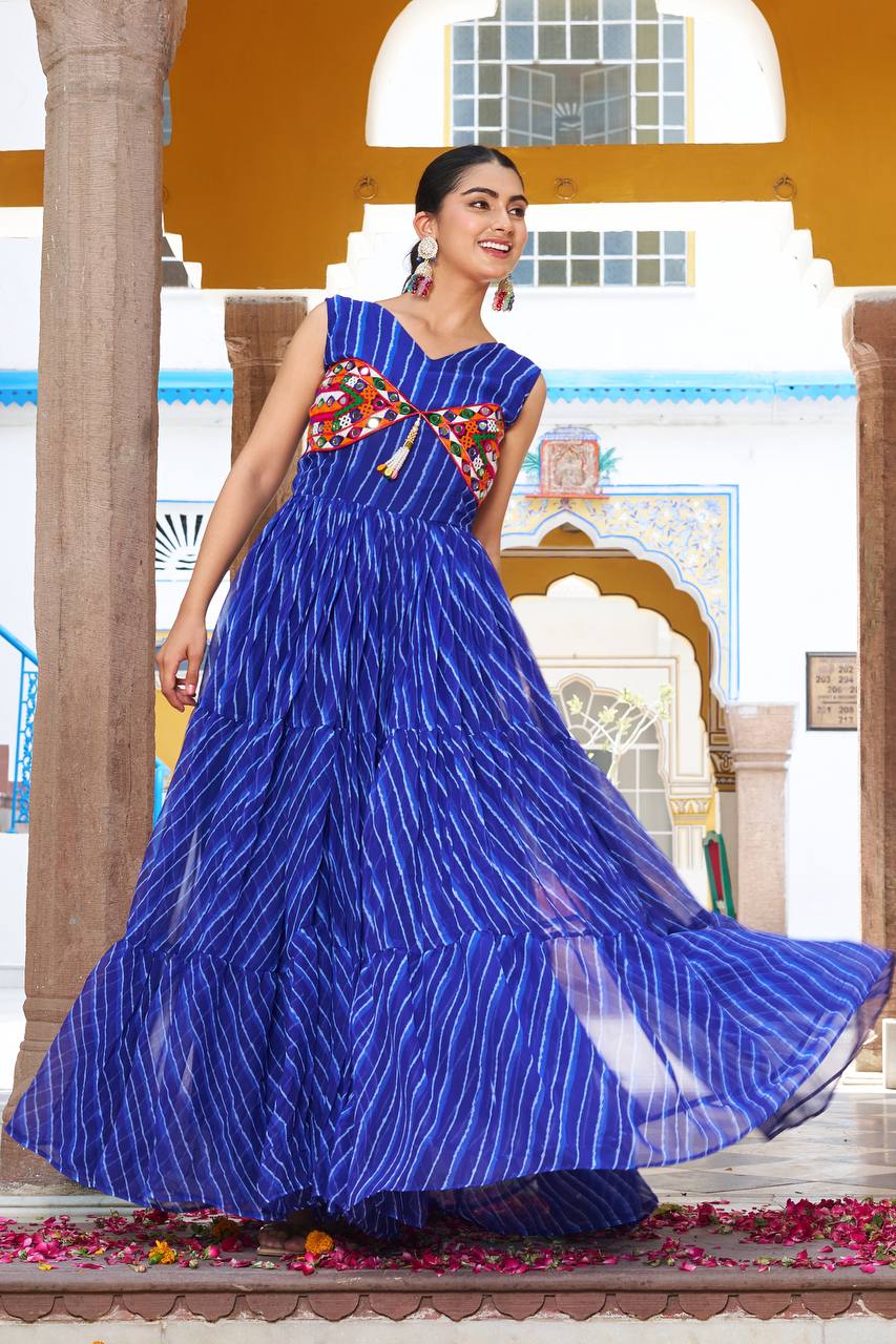 Blue color georgette gown