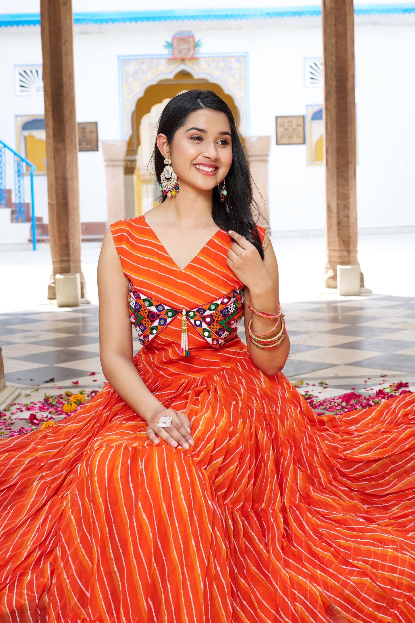 Readymade orange gown price