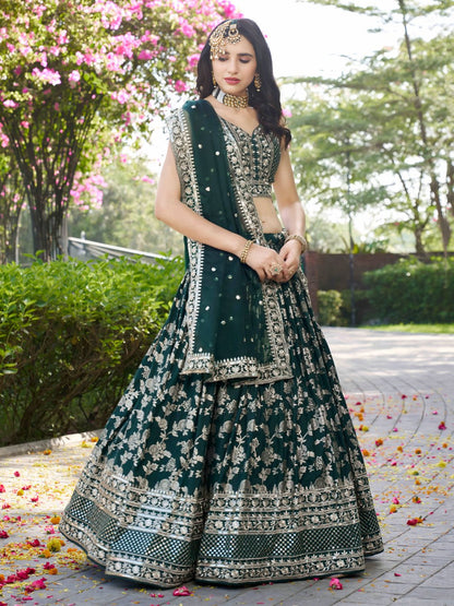 Green color georgette lehenga choli for women price
