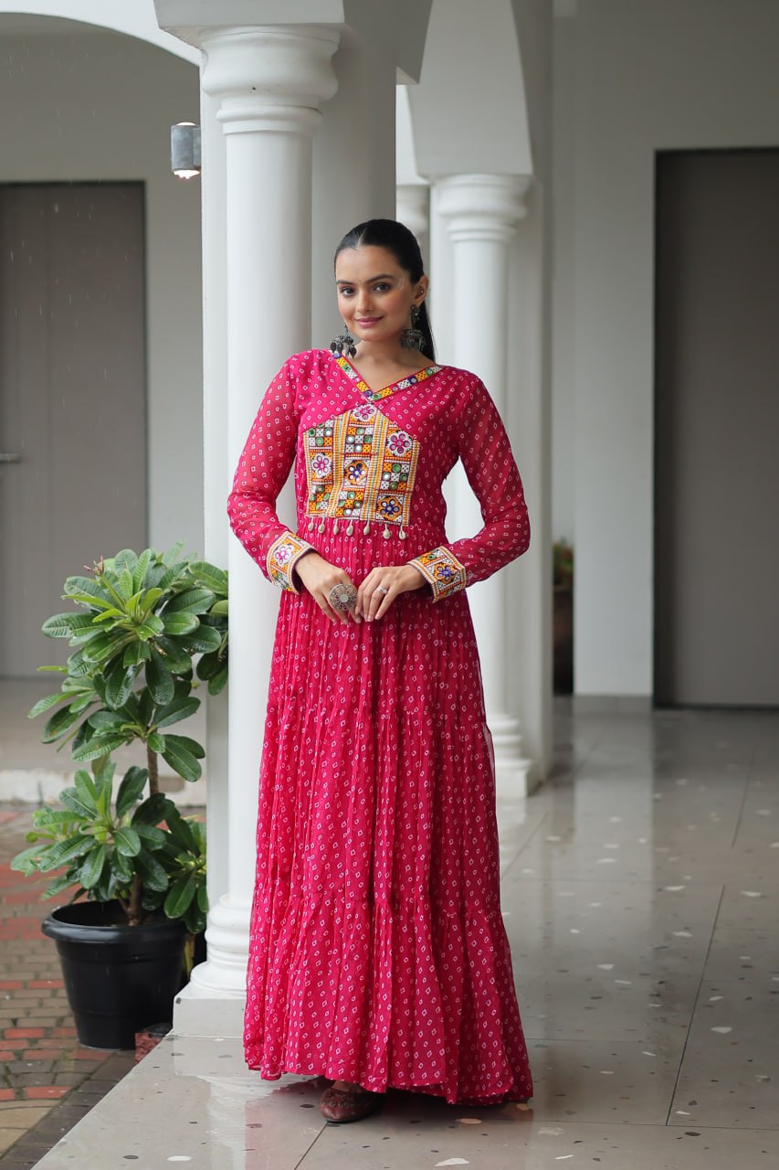 Festive wear pink gown