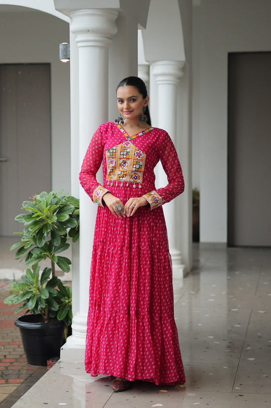 Festive wear pink gown