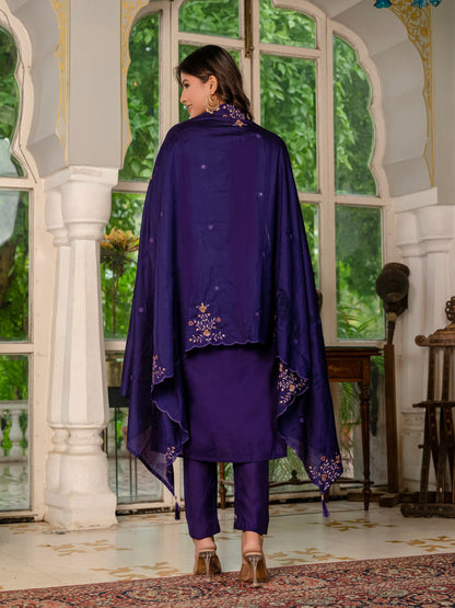 Violet color hand work salwar suit