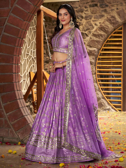 Wedding wear lavender color chaniya choli USA