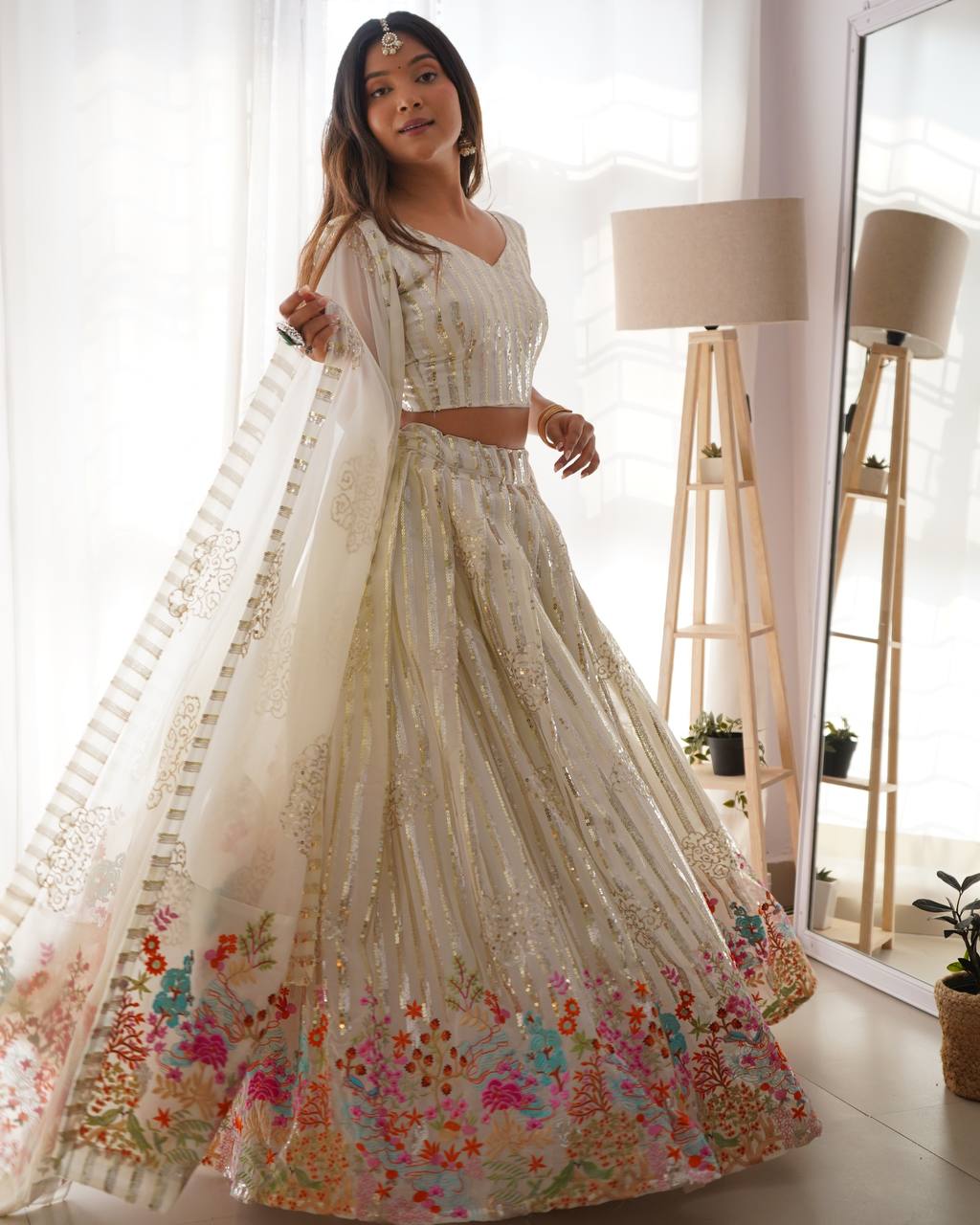 White Lehenga Choli for wedding
