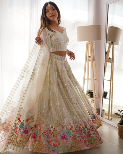 White Lehenga Choli for wedding
