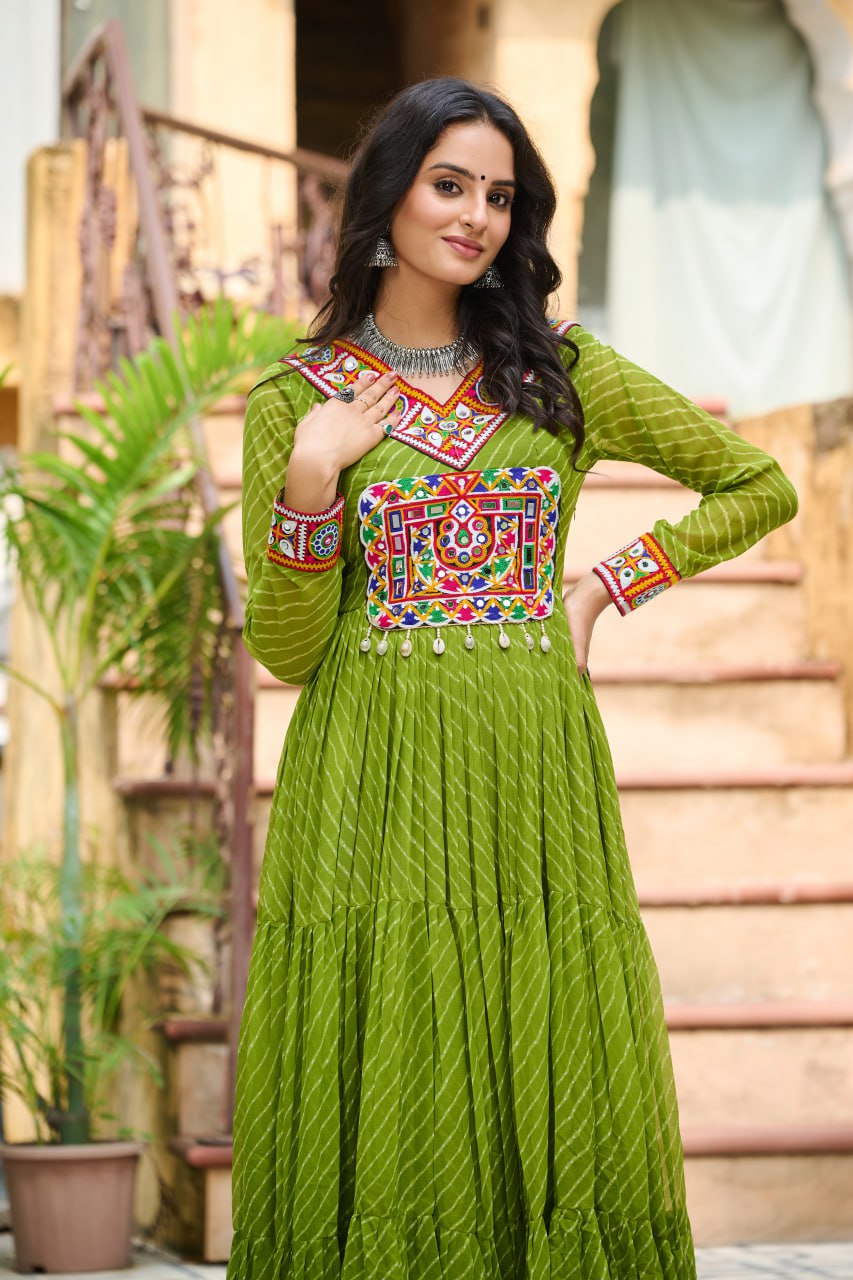 Designer long gown for garba