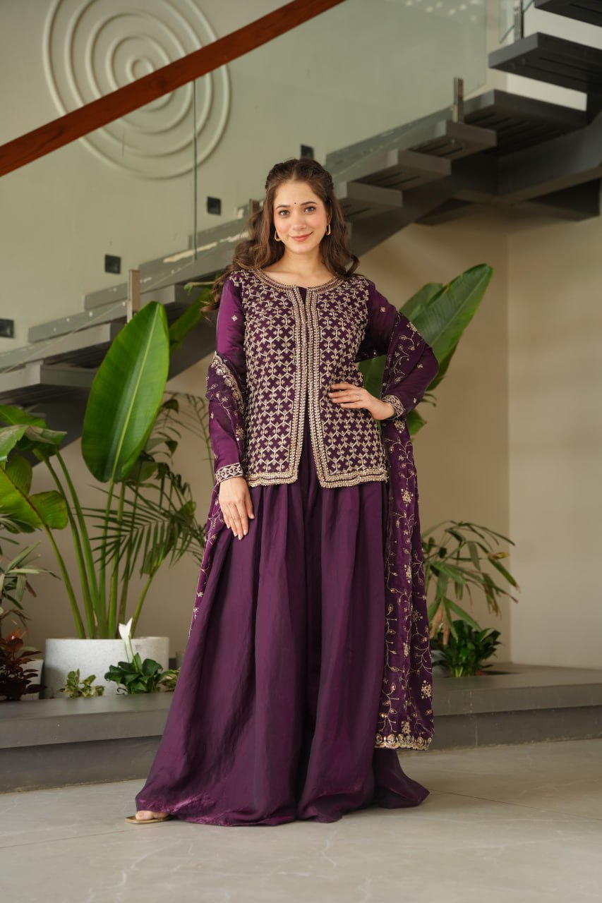 Sharara dress for wedding with sleeves
