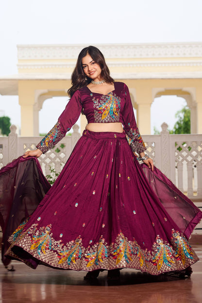 Stunning wine color lehenga choli for wedding