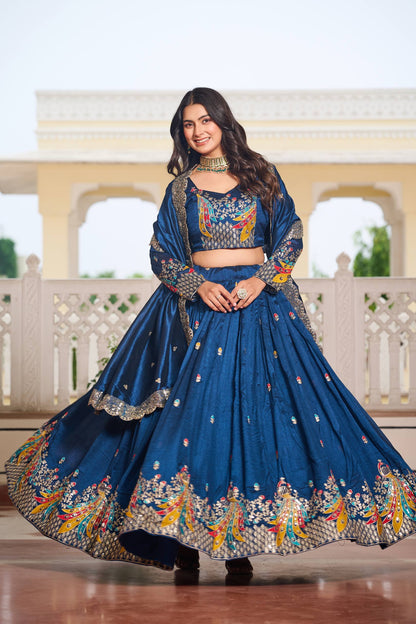 Reception wear rama color chaniya choli