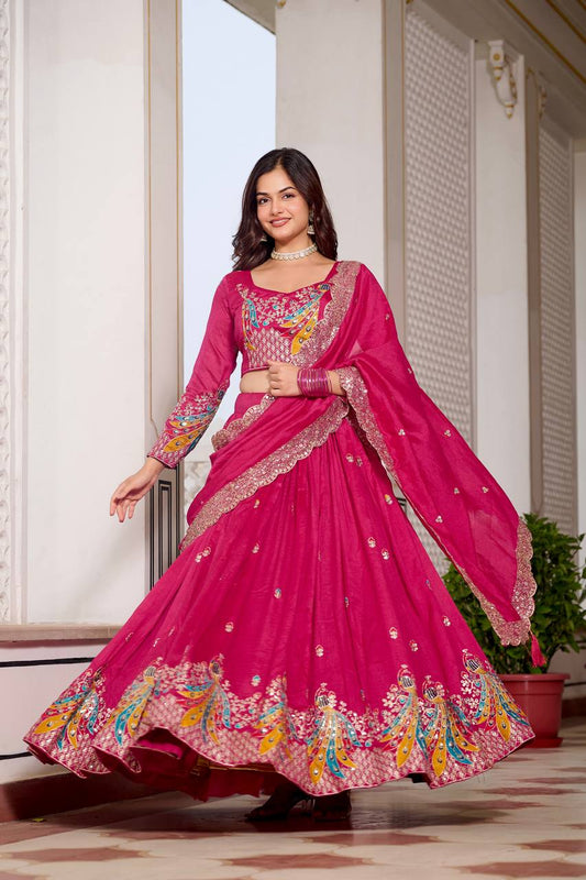 Wedding wear pink lehenga choli