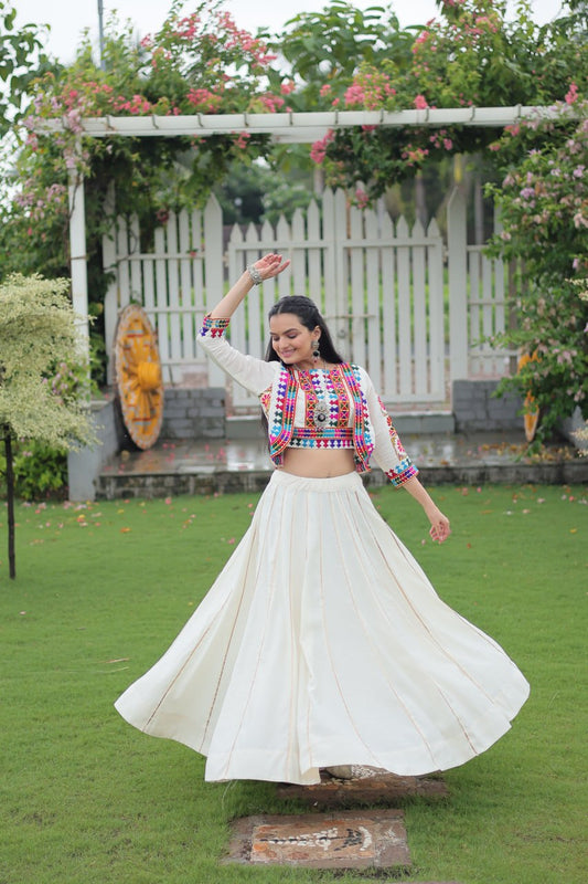White color navratri lehenga for women online shopping
