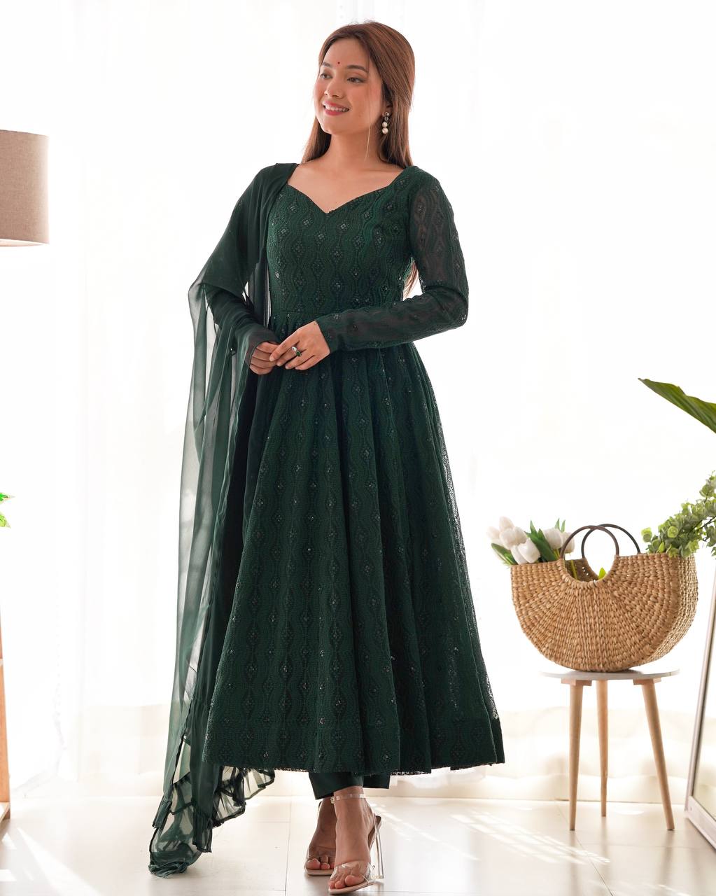 Green Gown for Wedding
