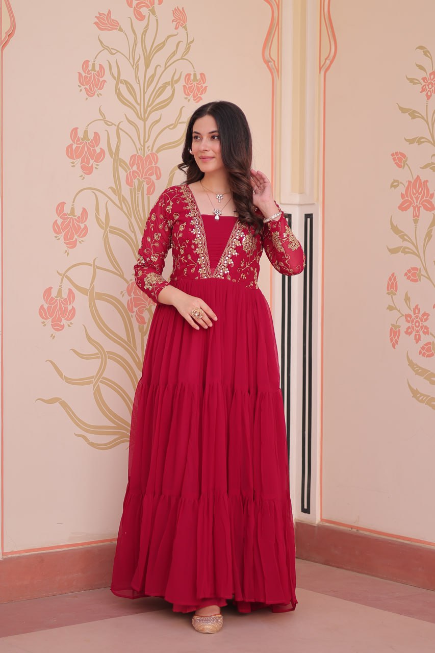 Pink Colour Gown for Engagement
