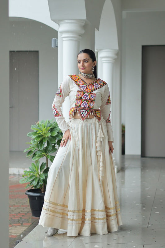 White color navratri lehenga for women online with price
