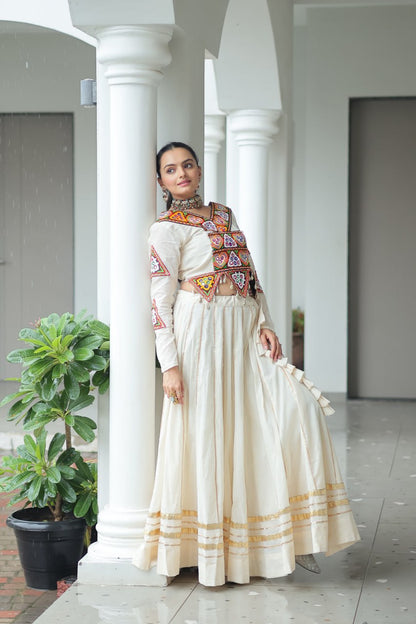 White color cotton chaniya choli
