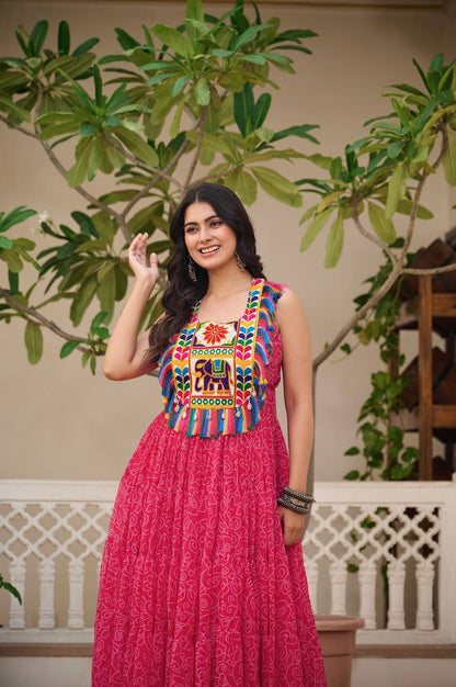 Navratri wear pink color gown CANADA