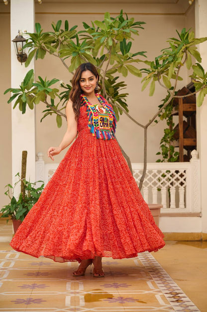 Garba wear printed gown