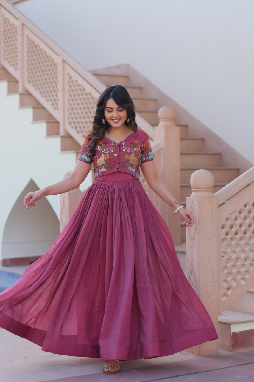 Pink Colour Gown for Engagement
