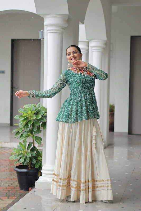 White color kora cotton lehenga choli 