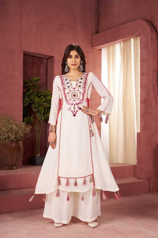 White color rayon co-ord set