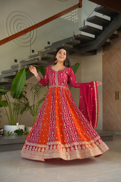 Pink colour Gown for Wedding
