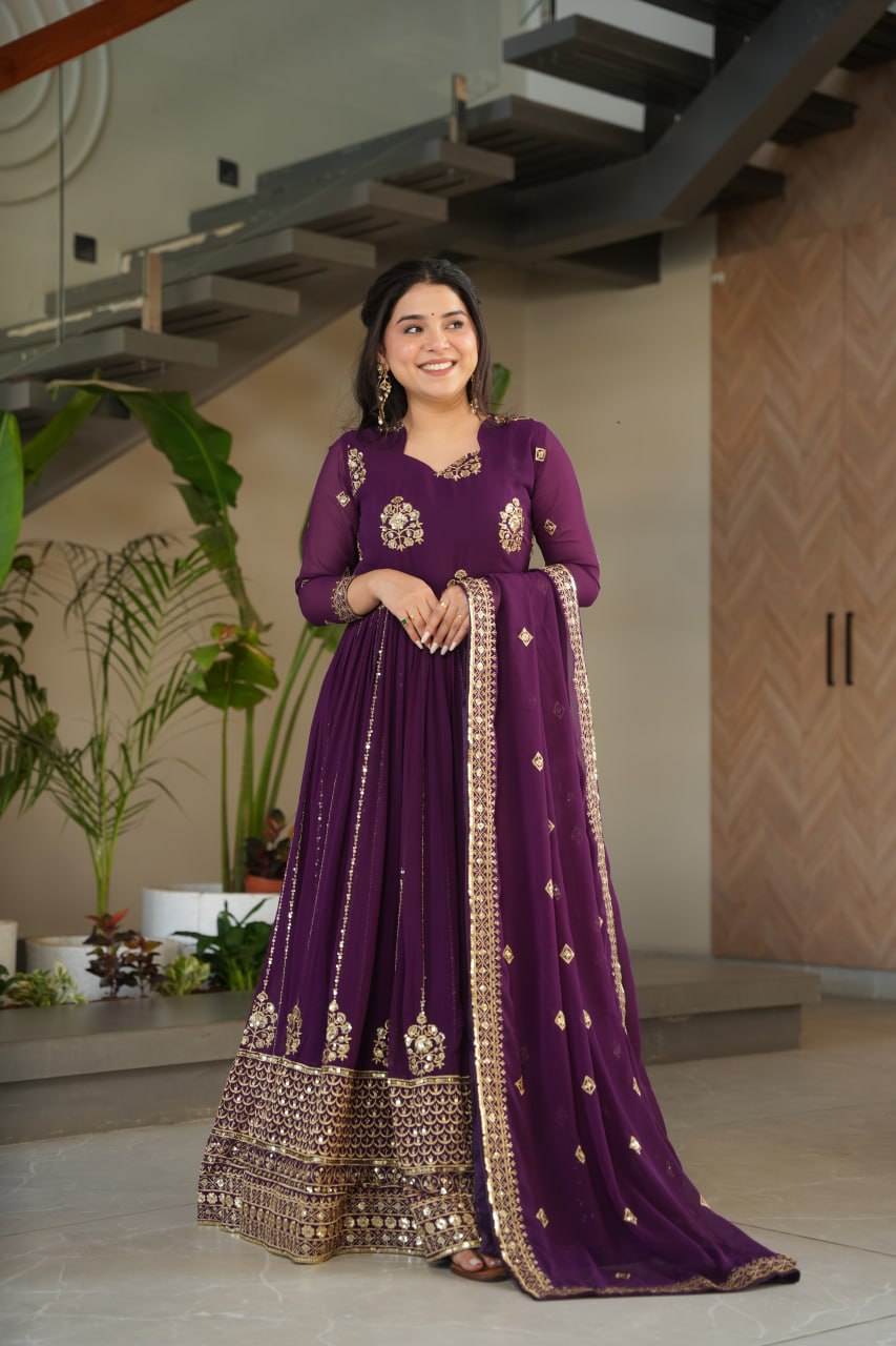 Purple Gown for Party
