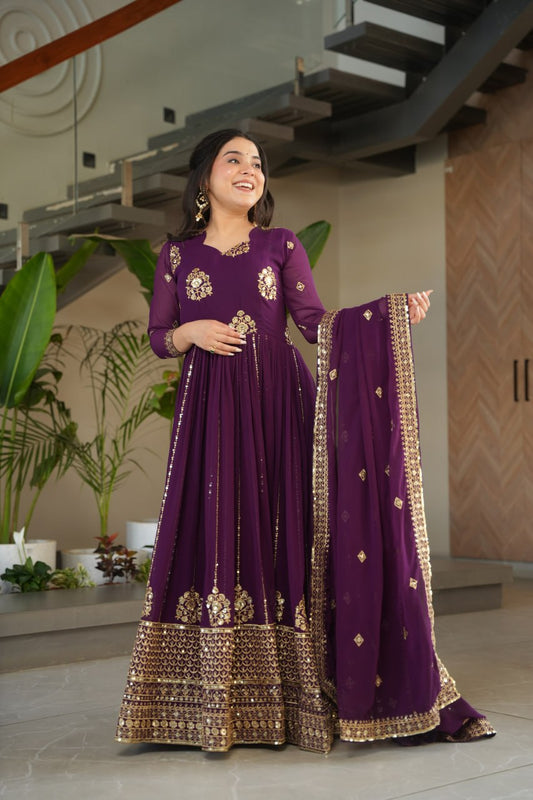 Purple wedding Dress for Bride
