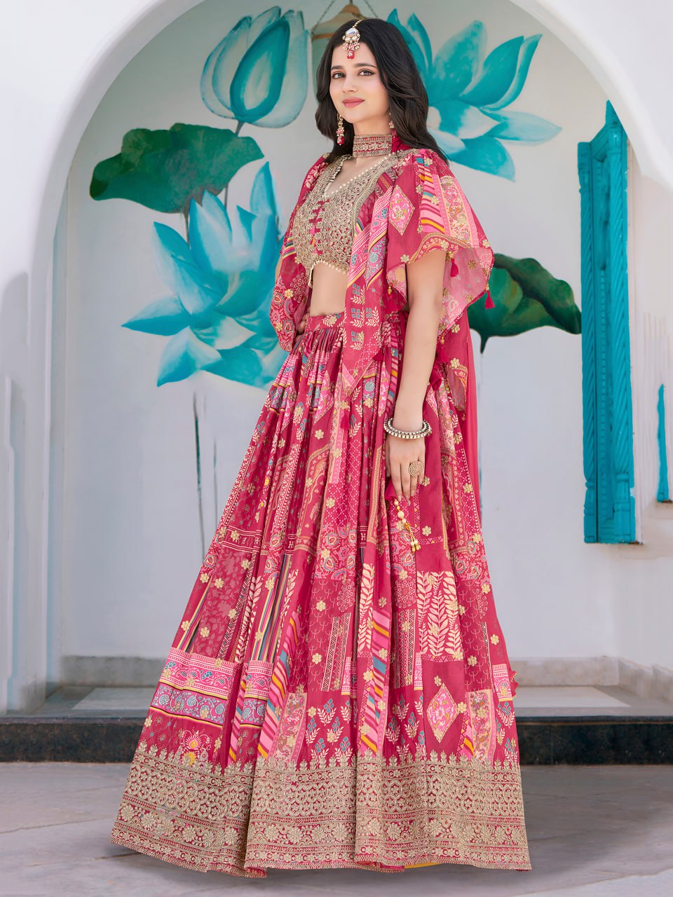 Wedding wear pink lehenga choli in USA