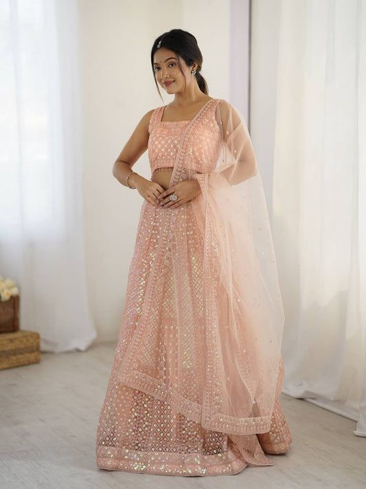 Wedding wear peach lehenga 