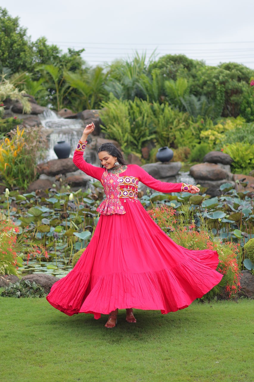Pink color georgette gown for women in USA